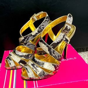 BCBG Snakeskin heels